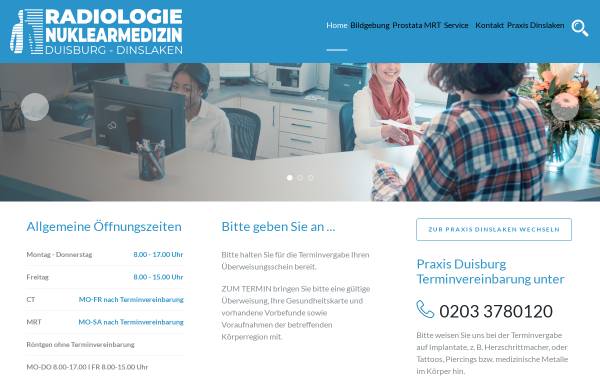 Vorschau von www.radiologieduisburg.de, Gemeinschaftspraxis für Diagnostische Radiologie - Neuroradiologie