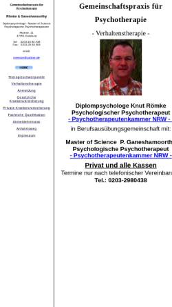 Vorschau der mobilen Webseite www.k-roemke.de, Praxis für Psychotherapie Diplompsychologe Knut Römke
