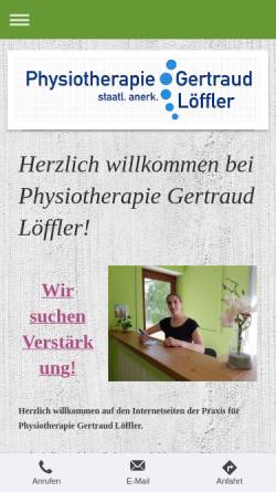 Vorschau der mobilen Webseite www.physio-loeffler.de, Physiotherapie Gertraud Löffler