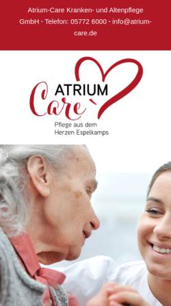 Vorschau der mobilen Webseite www.atrium-care.de, Atrium-Care Friedbert Heggemeier