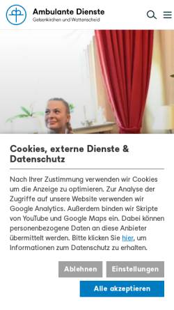 Vorschau der mobilen Webseite www.ambulante-dienste-gelsenkirchen.de, Ambulante Dienste