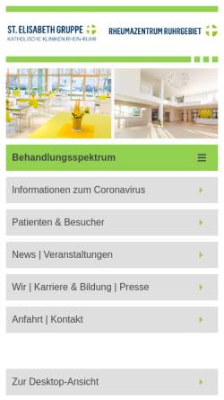 Vorschau der mobilen Webseite www.rheumazentrum-ruhrgebiet.de, Rheumazentrum Ruhrgebiet