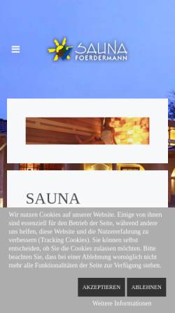 Vorschau der mobilen Webseite www.foerdermann.de, Sauna Foerdermann