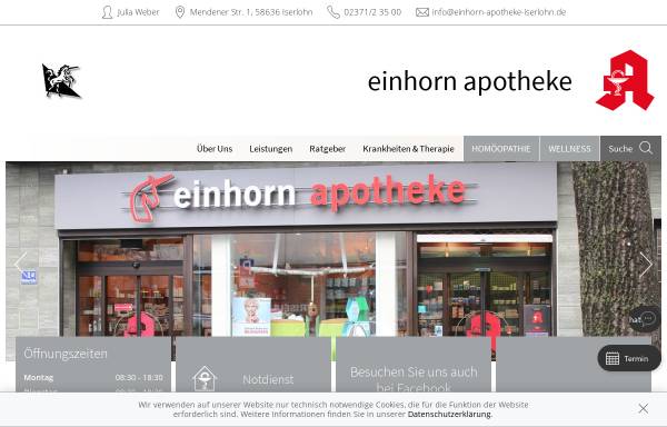 Vorschau von www.einhorn-apotheke-iserlohn.de, Einhorn-Apotheke