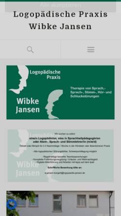 Vorschau der mobilen Webseite www.logopaedie-jansen.de, Logopädische Praxis Wibke Jansen