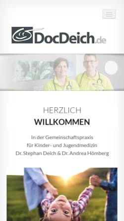 Vorschau der mobilen Webseite www.docdeich.de, Dr. Stephan Deich, Facharzt für Kinder- und Jugendmedizin