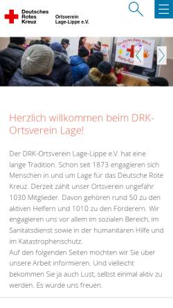 Vorschau der mobilen Webseite www.drk-lage.de, Deutsches Rotes Kreuz (DRK), Ortsverein Lage