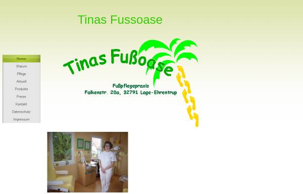 Vorschau von www.tinas-fussoase.de, Tinas Fußoase
