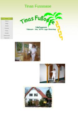 Vorschau der mobilen Webseite www.tinas-fussoase.de, Tinas Fußoase