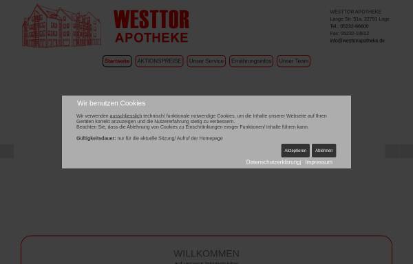 Vorschau von www.westtorapotheke.de, Westtorapotheke