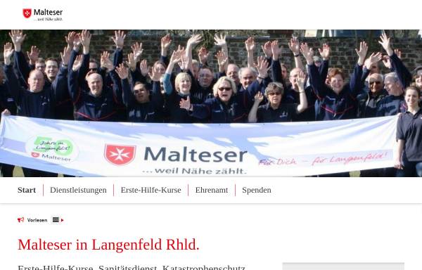 Vorschau von www.malteser-langenfeld.de, Malteser Hilfsdienst e.V. Langenfeld