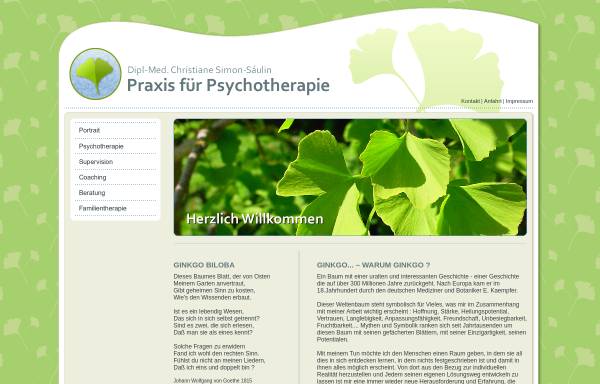 Vorschau von www.supervision-psychotherapie-lippe.de, Praxis für Psychotherapie, Dipl.-Med. Christiane Schaaf-Sáulin