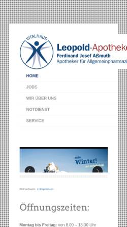 Vorschau der mobilen Webseite www.leopold-apotheke.de, Vitalhaus Leopold Apotheke