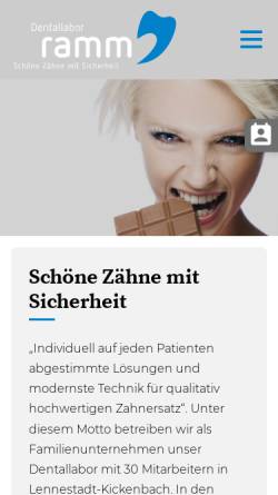 Vorschau der mobilen Webseite www.dentallabor-ramm.de, Dentallabor Ramm
