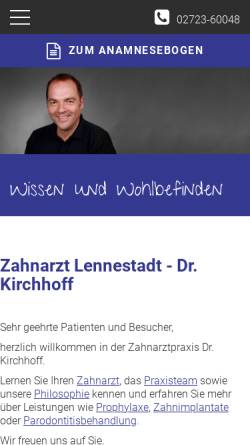 Vorschau der mobilen Webseite www.das-zahnarztteam.de, Zahnarzt Dr. Ludger Hanfland
