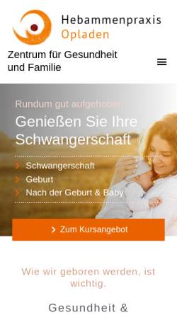 Vorschau der mobilen Webseite www.hebammenpraxis-opladen.de, Hebammenpraxis Opladen - Zentrum für Gesundheit und Familie