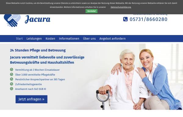 Vorschau von www.bb-seniorenbetreuung.de, B & B Seniorenbetreuung, Inhaberin M. Grothe