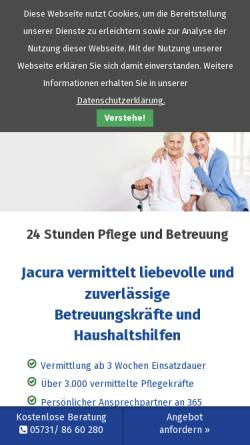 Vorschau der mobilen Webseite www.bb-seniorenbetreuung.de, B & B Seniorenbetreuung, Inhaberin M. Grothe