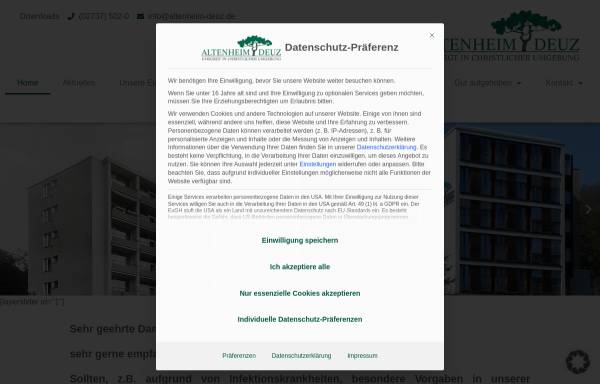 Vorschau von www.altenheim-deuz.de, Altenheim Deuz e.V.