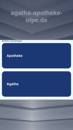 Vorschau der mobilen Webseite www.agatha-apotheke-olpe.de, Agatha-Apotheke