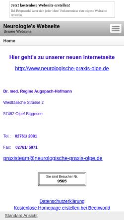 Vorschau der mobilen Webseite neurologie.beepworld.de, Neurologische Praxis Olpe