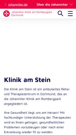 Vorschau der mobilen Webseite www.klinik-am-stein.de, Klinik am Stein