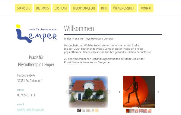 Vorschau von www.praxis-lemper.de, Praxis Lemper, Preußisch Oldendorf