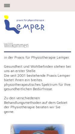 Vorschau der mobilen Webseite www.praxis-lemper.de, Praxis Lemper, Preußisch Oldendorf