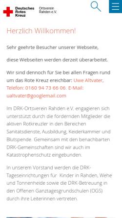 Vorschau der mobilen Webseite www.ov-rahden.drk.de, DRK Ortsverein Rahden e.V.