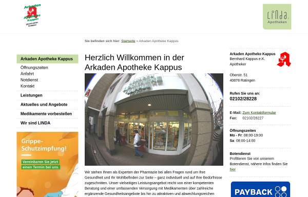 Vorschau von www.kappus.de, Arkaden Apotheke Kappus