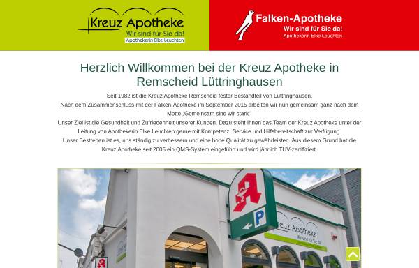 Vorschau von www.apokreuz.de, Kreuz-Apotheke Remscheid-Lüttringhausen
