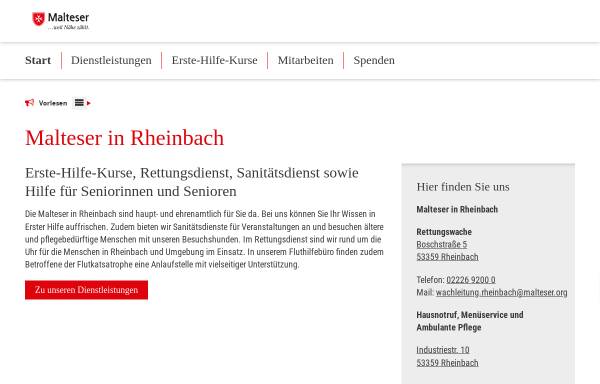 Vorschau von www.malteser-rheinbach.de, Malteser Hilfsdienst e.V. Rheinbach