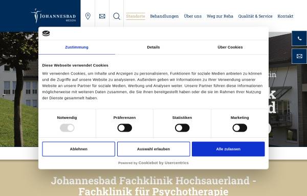 Vorschau von www.fachklinik-hochsauerland.de, Fachklinik Hochsauerland