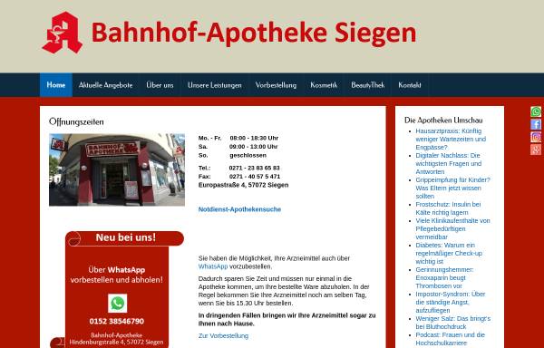 Vorschau von www.bahnhof-apo-siegen.de, Bahnhof-Apotheke Siegen