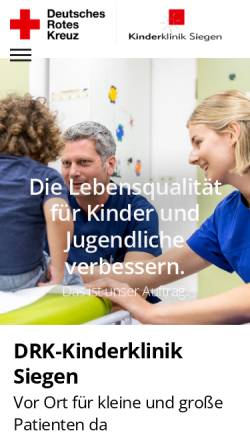 Vorschau der mobilen Webseite www.drk-kinderklinik.de, DRK-Kinderklinik Siegen gGmbH