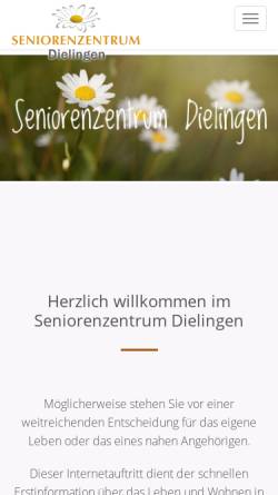 Vorschau der mobilen Webseite www.seniorenzentrum-dielingen.de, Seniorenzentrum Dielingen
