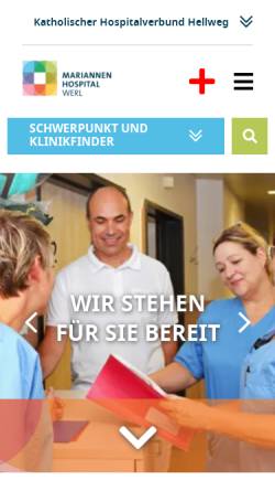 Vorschau der mobilen Webseite www.mariannen-hospital.de, Mariannen-Hospital Werl