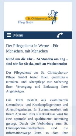 Vorschau der mobilen Webseite www.pflege-werne.de, St. Christophorus Pflege GmbH