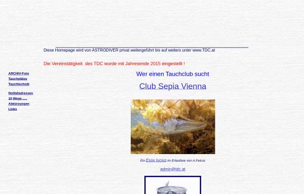 Vorschau von www.tdc.at, Technical Diving Club Wien