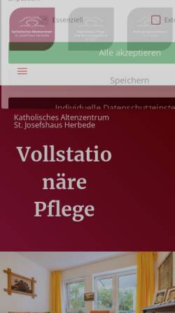 Vorschau der mobilen Webseite www.josefshaus-herbede.de, Katholisches Altenzentrum St. Josefshaus