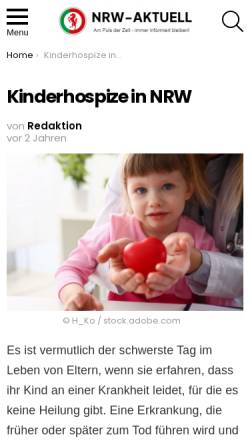 Vorschau der mobilen Webseite www.kinderhospiz-initiative-witten.de, Kinderhospiz Witten