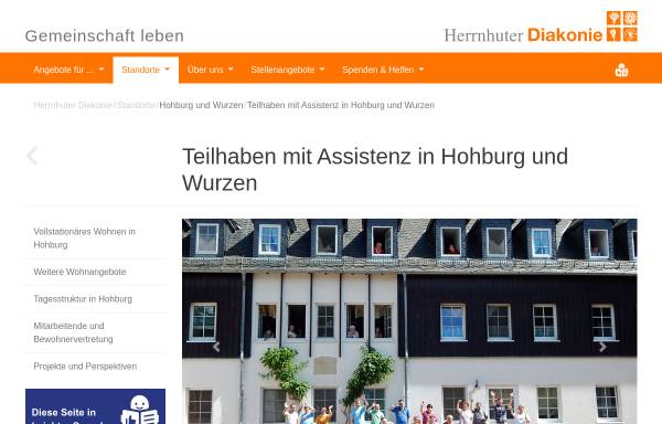 Vorschau von www.herrnhuter-diakonie.de, Wohnheim Hohburg der Herrnhuter Diakonie