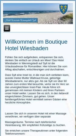 Vorschau der mobilen Webseite www.hotel-wiesbaden-sylt.de, Hotel garni Wiesbaden