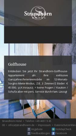Vorschau der mobilen Webseite www.strandhoern.de, Hotel Strandhörn