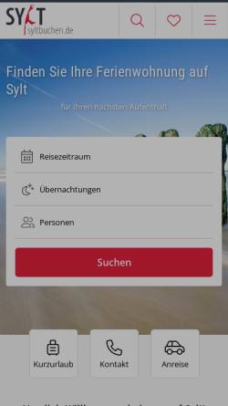 Vorschau der mobilen Webseite www.syltbuchen.de, Sylt-Touristik-Union