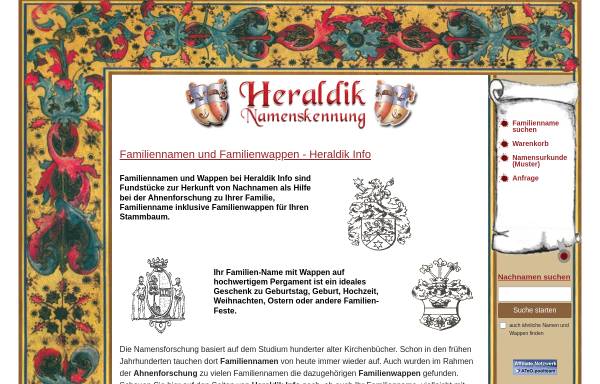 Vorschau von www.heraldik-info.de, Heraldik Namenskennung