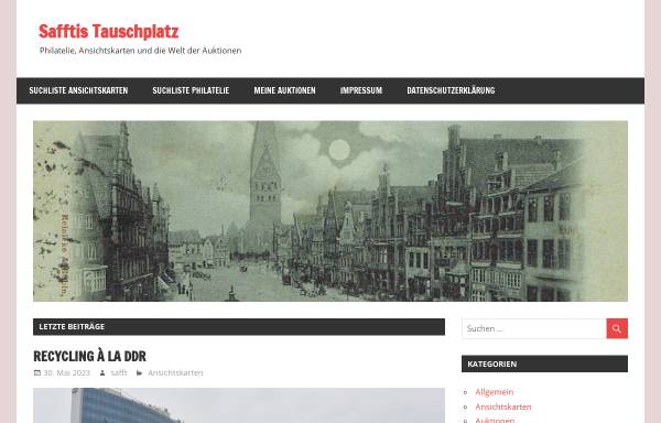 Vorschau von www.safft.de, Tauschplatz für Ansichtskarten und Philatelie