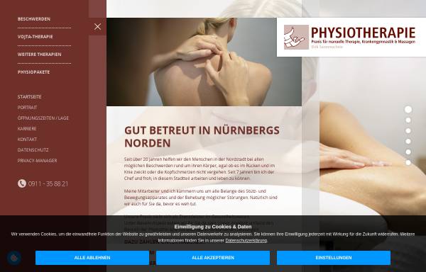 Vorschau von www.physionuernberg.de, Physiotherapie Praxis Dirk Sonnenschein
