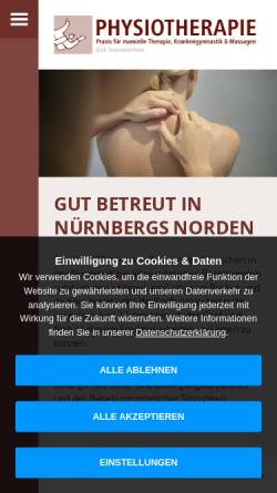 Vorschau der mobilen Webseite www.physionuernberg.de, Physiotherapie Praxis Dirk Sonnenschein