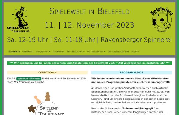 Vorschau von www.spielewelt-in-bielefeld.de, Spielewelt in Bielefeld